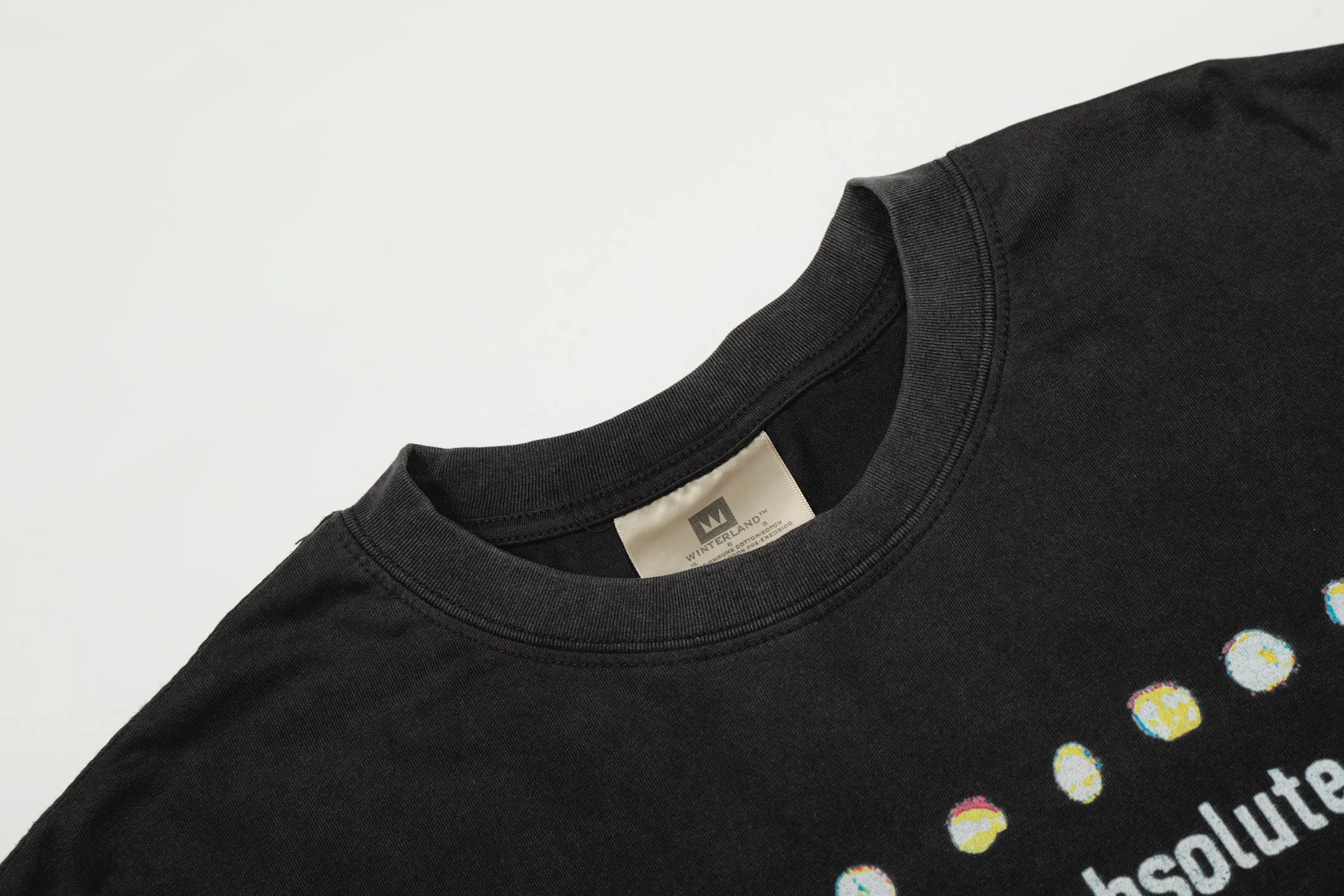 #VT439 P160💰 Saint Michael's new FOR SOME ONE co-branded GOD retro washed distressed long-sleeved T-shirt Small neckline design White ink digital direct printing High street retro heavyweight distressed washed Vintage long sleeves Size: S M L XL